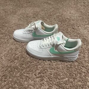 Nike Air Force 1 White with Mint Green Accents